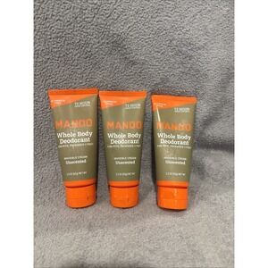 Lot of 3- ‎ Mando Unscented Whole Body Deodorant Invisible Cream 2.2oz Sealed